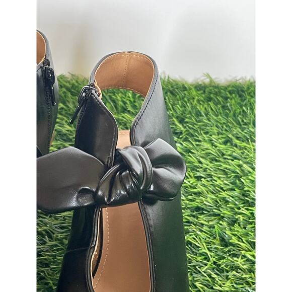 Womens Bow Knot Sandals Peep Toe Cut Out Side Zipper Boots Size 7.5 - Picture 4 of 7